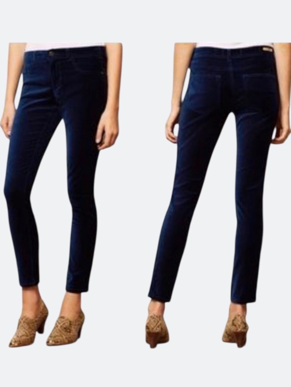 Anthropologie Pilcro and the Letterpress Serif Slim Fit Navy Blue Velvet Jeans